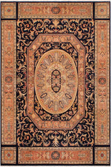 Traditional Tamour Amira Blue Lt. Tan Hand Knotted Area rugs 9 x 12