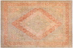 Antique Keenan Green/Rust Wool Rug - 9'3'' x 12'2''