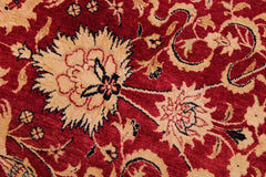 Semi-Antique Agra Harrison Red/Blue Wool Rug - 9'2'' x 11'6''