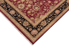 handmade Traditional Sina Red Black Hand Knotted RECTANGLE 100% WOOL area rug 9x12