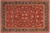 handmade Traditional Kashan Red Blue Hand Knotted RECTANGLE 100% WOOL area rug 9x12