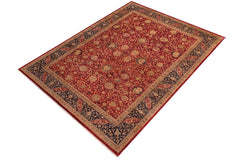 handmade Traditional Kashan Red Blue Hand Knotted RECTANGLE 100% WOOL area rug 9x12