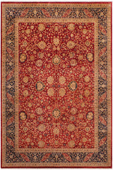 Traditional Kashan Baylor Red Blue Hand Knotted Area rugs 9 x 12