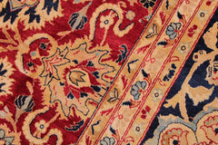 Vintage Persian Mahal Noah Red/Blue Wool Rug - 9'2'' x 12'0''