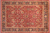handmade Traditional Mahal Red Blue RECTANGLE 100% WOOL area rug 9 x 12