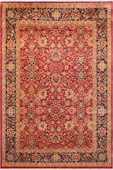 Traditional Mahal Noah Red Blue Hand Knotted Area rugs 9 x 12
