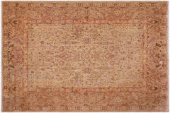 handmade Traditional Sarook Lt. Tan Tan Hand Knotted RECTANGLE 100% WOOL area rug 9' x 12'