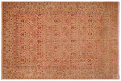 handmade Transitional Tan Gold Hand Knotted RECTANGLE 100% WOOL area rug 9' x 12'
