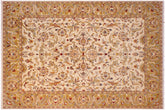 handmade Traditional Ivory Lt. Green Hand Knotted RECTANGLE 100% WOOL area rug 9' x 12'