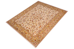 handmade Traditional Ivory Lt. Green Hand Knotted RECTANGLE 100% WOOL area rug 9' x 12'