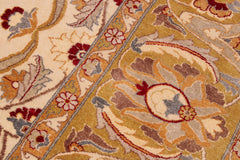 handmade Traditional Ivory Lt. Green Hand Knotted RECTANGLE 100% WOOL area rug 9' x 12'