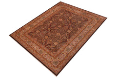 handmade Traditional Chocolate Lt. Gray Hand Knotted RECTANGLE 100% WOOL area rug 9' x 12'