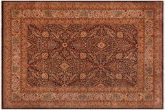 handmade Traditional Chocolate Lt. Gray Hand Knotted RECTANGLE 100% WOOL area rug 9' x 12'