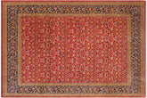 handmade Transitional Red Blue Hand Knotted RECTANGLE 100% WOOL area rug 9' x 12'