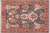 handmade Traditional Kafkaz Blue Pink Hand Knotted RECTANGLE 100% WOOL area rug 8' x 10'