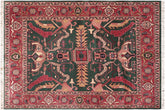 handmade Traditional Loose Weave Green Rust Hand Knotted RECTANGLE 100% WOOL area rug 8' x 10'