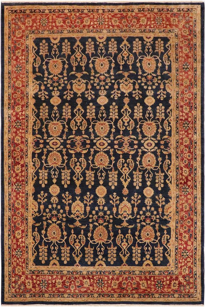 handmade Traditional Kafkaz Blue Red Hand Knotted RECTANGLE 100% WOOL area rug 9 x 12