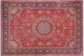 handmade Traditional Antique Rust Blue Hand Knotted RECTANGLE 100% WOOL area rug 10 x 13