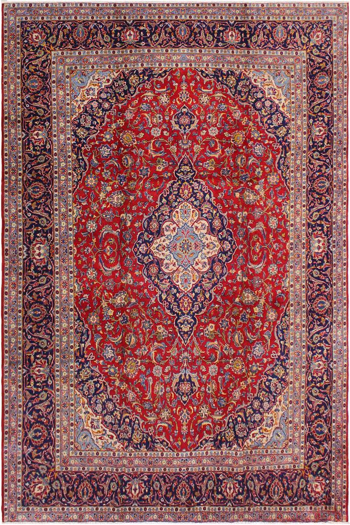 handmade Traditional Antique Red Blue Hand Knotted RECTANGLE 100% Wool Pile area rug 10x13