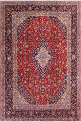 handmade Traditional Antique Red Blue Hand Knotted RECTANGLE 100% Wool Pile area rug 10x13