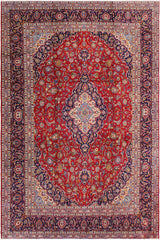 handmade Traditional Antique Red Blue Hand Knotted RECTANGLE 100% Wool Pile area rug 10x13