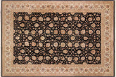 handmade Transitional Black Ivory Hand Knotted RECTANGLE WOOL&SILK area rug 10x14
