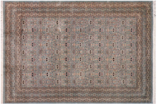 handmade Transitional Razia Lt. Green Lt. Green Hand Knotted RECTANGLE 100% WOOL area rug 10x14