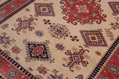 handmade Geometric Super Kazak Lt. Gold Pink Hand-made RECTANGLE 100% WOOL area rug 5x8