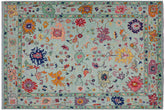 handmade Traditional Oushak Lt. Blue Lt. Blue Hand-made RECTANGLE 100% WOOL area rug 9' x 12'