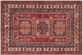 handmade Geometric Super Kazak Red Beige Hand Knotted RECTANGLE 100% WOOL area rug 5' x 6'