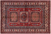 handmade Geometric Super Kazak Red Beige Hand Knotted RECTANGLE 100% WOOL area rug 5' x 7'