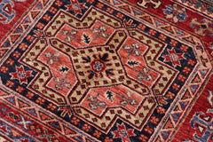 handmade Geometric Super Kazak Red Beige Hand-made RECTANGLE 100% WOOL area rug 5x7