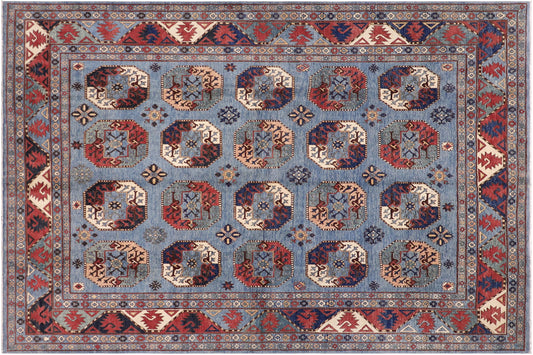 handmade Transitional Sarapi Lt. Blue Beige Hand-made RECTANGLE 100% WOOL area rug 8' x 10'