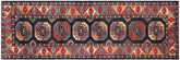 handmade Geometric Ersari Blue Multi Hand-made RUNNER 100% WOOL area rug 2'7" x 10'