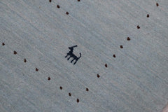 handmade Modern Gabbeh Light Blue Light Blue Hand-made RECTANGLE 100% WOOL area rug 8x10