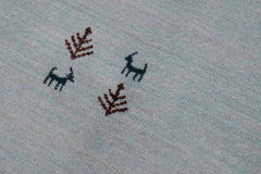 handmade Modern Gabbeh Light Blue Light Blue Hand-made RECTANGLE 100% WOOL area rug 8x10