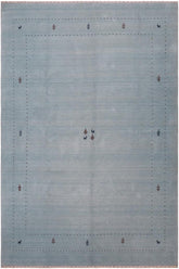 handmade Modern Gabbeh Light Blue Light Blue Hand-made RECTANGLE 100% WOOL area rug 8x10