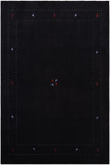 handmade Modern Gabbeh Black Black Hand-made RECTANGLE 100% WOOL area rug 8x10