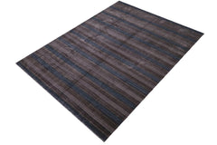 handmade Modern Grass Black Ivory Hand-made RECTANGLE 100% WOOL area rug 8x10