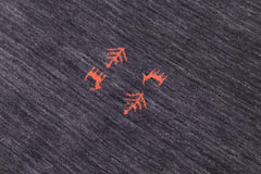 handmade Modern Gabbeh Grayish Blu Bluish Gray Hand-made RECTANGLE 100% WOOL area rug 8x10