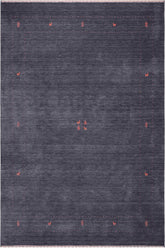 handmade Modern Gabbeh Grayish Blu Bluish Gray Hand-made RECTANGLE 100% WOOL area rug 8x10