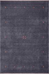 handmade Modern Gabbeh Grayish Blu Bluish Gray Hand-made RECTANGLE 100% WOOL area rug 8x10