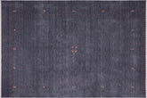 handmade Modern Gabbeh Grayish Blu Bluish Gray Hand-made RECTANGLE 100% WOOL area rug 8x10