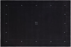 handmade Modern Gabbeh Black Black Hand-made RECTANGLE 100% WOOL area rug 9' x 12'