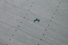 handmade Modern Gabbeh Light Blue Light Blue Hand-made RECTANGLE 100% WOOL area rug 9x12