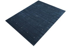 handmade Modern Gabbeh Blue Light Blue Hand-made RECTANGLE 100% WOOL area rug 8x10