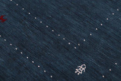 handmade Modern Gabbeh Blue White Hand-made RECTANGLE 100% WOOL area rug 9x12