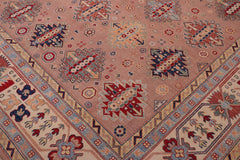 handmade Geometric Kazak Rose Beige Hand-made RECTANGLE 100% WOOL area rug 9' x 12'