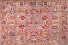 handmade Geometric Kazak Purple Purple Hand-made RECTANGLE 100% WOOL area rug 8'X10'