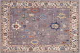 handmade Geometric Kazak Gray Ivory Hand-made RECTANGLE 100% WOOL area rug 8'X9'